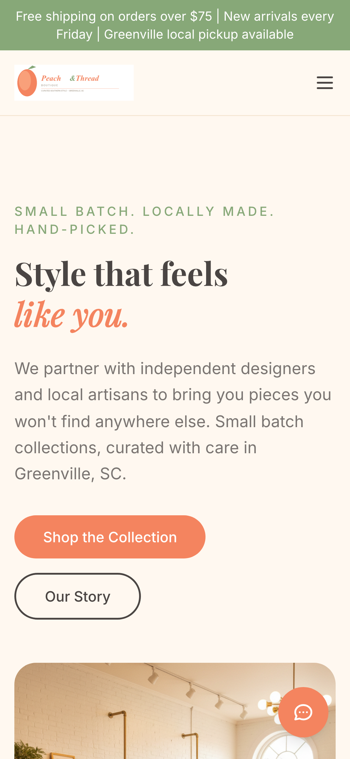Peach & Thread Boutique after