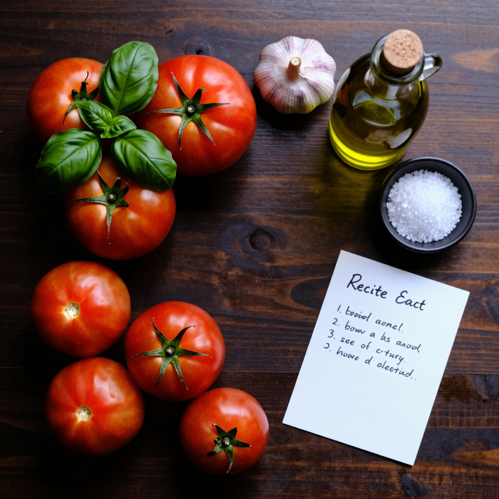 Fresh ingredients and spice blends on a rustic kitchen counter